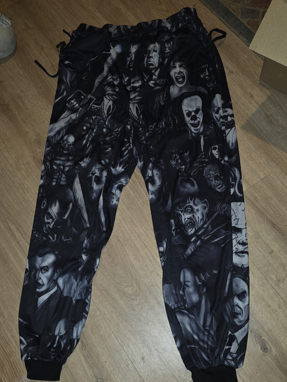 Unisex Black Horror Graphic Jogger Pants